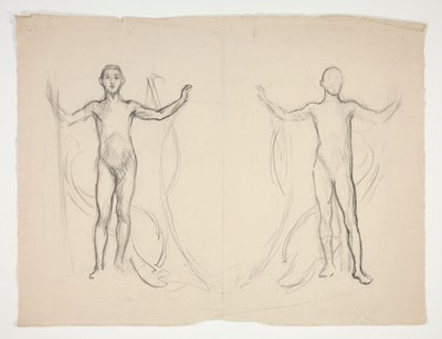Studie av to flammebærere av Edwin Austin Abbey
