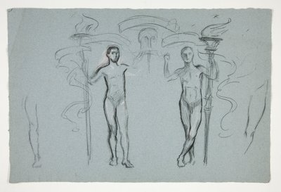 Studie av to flammebærere av Edwin Austin Abbey