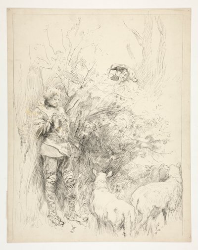 Påskelilje-sangen. Hyrde og narr av Edwin Austin Abbey