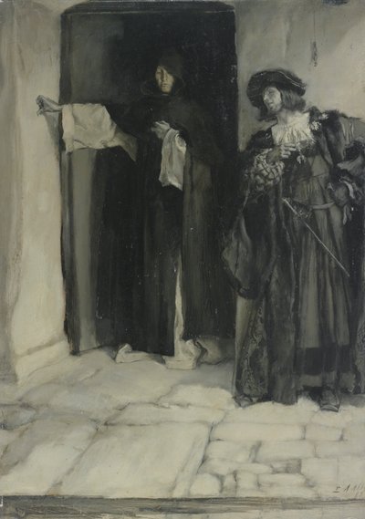 The Duke and Friar Thomas, fra Measure for Measure, Act I, Scene iii av Edwin Austin Abbey
