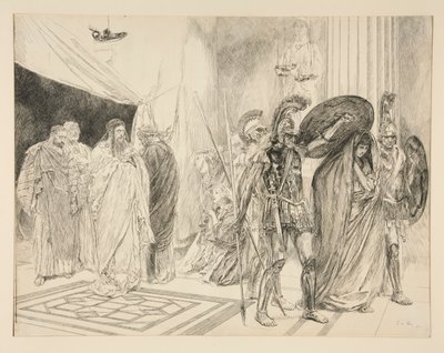 The Prisonment of the Queen - Act II, Scene I, The Winter av Edwin Austin Abbey