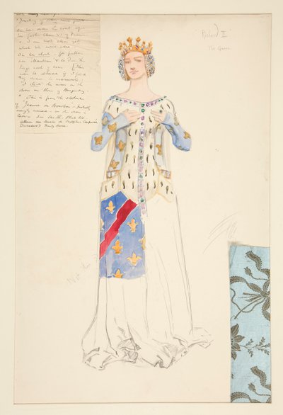 Dronningen, kostymeskisse for kong Richard II av Edwin Austin Abbey