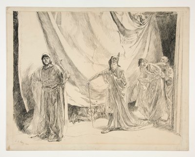 The Re-entrance of the Players, illustrasjon for Act V, Scene I, A Midsummer Night av Edwin Austin Abbey