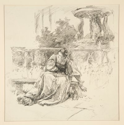 Det revne brevet, fra akt I, Scene ii, Two Gentlemen of Verona av Edwin Austin Abbey