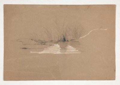 Trær på bredden av elven (?) av Edwin Austin Abbey