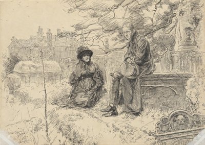 To skikkelser i en kirkegård av Edwin Austin Abbey