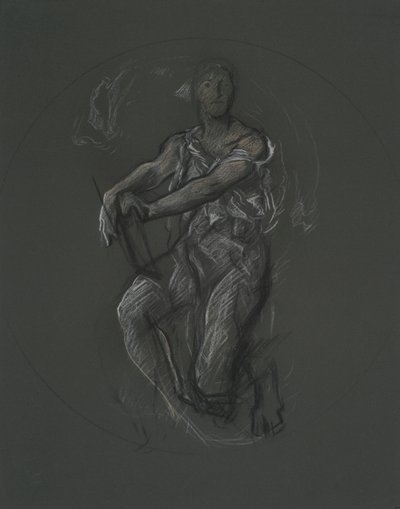 Uidentifisert figurstudie for veggmaleriprosjekt ved Pennsylvania State Capitol Building, Harrisburg, 1902-1911 av Edwin Austin Abbey