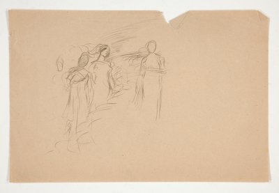 Uidentifisert illustrasjon - Studie av tre kvinnelige skikkelser av Edwin Austin Abbey