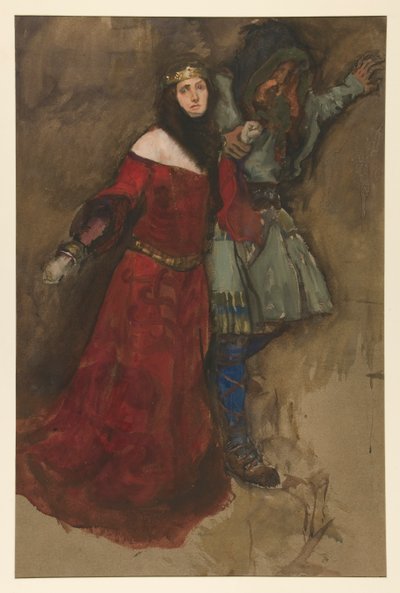 Uidentifisert scene, fra Hamlet eller Macbeth? av Edwin Austin Abbey