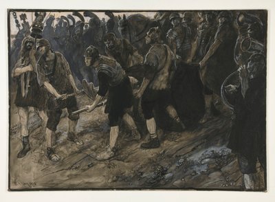 Ventidius går inn i triumf, den døde kroppen til Pacorus båret foran ham, akt III, scene i, Antony og Cleopatra av Edwin Austin Abbey