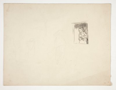 Kvinne ved vinduet - uidentifisert illustrasjon av Edwin Austin Abbey