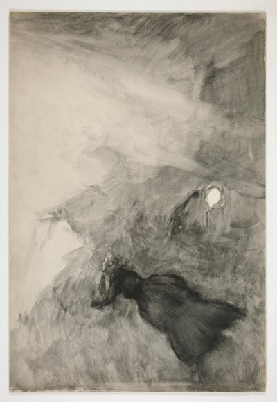 Kvinne leser, figur ser på - (uidentifisert illustrasjon) av Edwin Austin Abbey