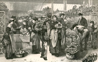 Blomstermarkedet, Covent Garden, London av Edwin Buckman