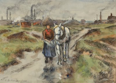Leading the Barge Pony (akvarell med pastell på papir) av Edwin Butler Bayliss