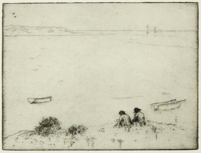 Skissere ved havet (etsing) av Edwin Butler Bayliss