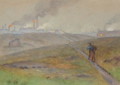 Variant av det svarte landet, landskap (akvarell på papir) av Edwin Butler Bayliss