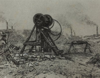 Vikleutstyr (kull på papir) av Edwin Butler Bayliss
