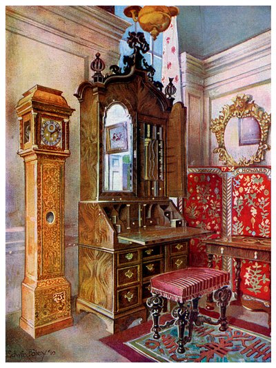 En gruppe møbler fra tidlig 1700-tall, 1910. av Edwin Foley