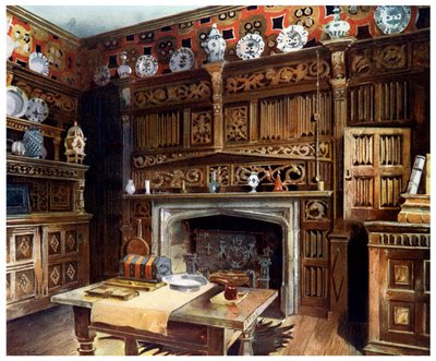 Panelstudiet ved Groombridge Place, Kent, 1910. av Edwin Foley