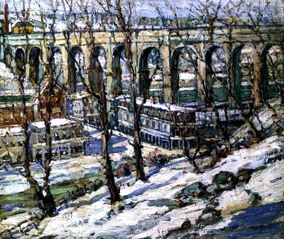 High Bridge på Harlem River, USA, ca. 1907 av Edwin H. Gunn