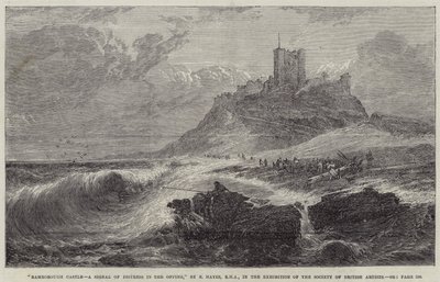 Bamburgh Castle, et signal om nød på vei av Edwin Hayes