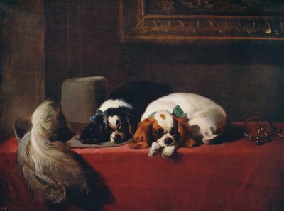 King Charles Spaniels The Cavaliers Pets, 1845, c1915 av Edwin Landseer