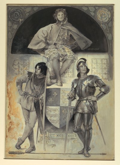 Pages and Knights, Frontispice for "The Man at Arms" av Edwin Howland Blashfield