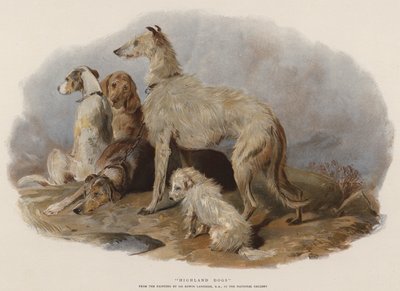 Highland Dogs (chromolitho) av Edwin Landseer