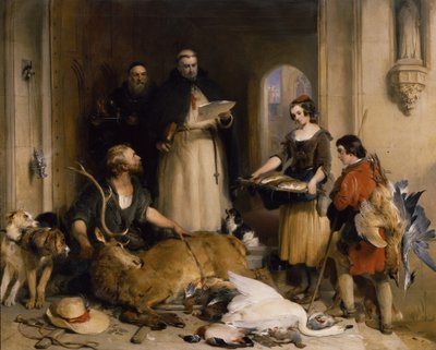 Scene i gammel tid ved Bolton Abbey, ca. 1834 (olje på lerret) av Edwin Landseer