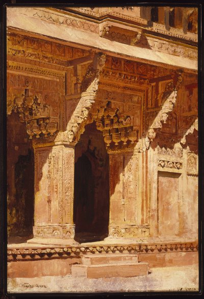 Curiously Wrought Red Sandstone Arches, Fort Agra, India, ca. 1885-95 av Edwin Lord Weeks