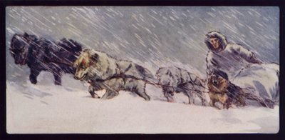 Et Esquimaux Sledge Dog Team (fargebilde) av Edwin Noble