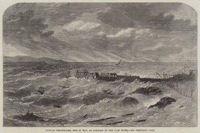 Douglas Breakwater, Isle of Man, skadet av avdøde Storm av Edwin Weedon
