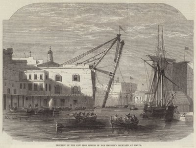 Oppføring av New Iron Sheers i Hennes Majestets Dockyard på Malta av Edwin Weedon
