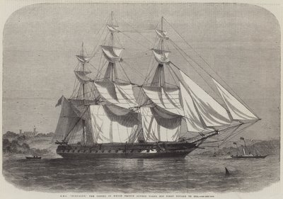 HMS Euryalus, fartøyet der prins Alfred tar sin første sjøreise av Edwin Weedon