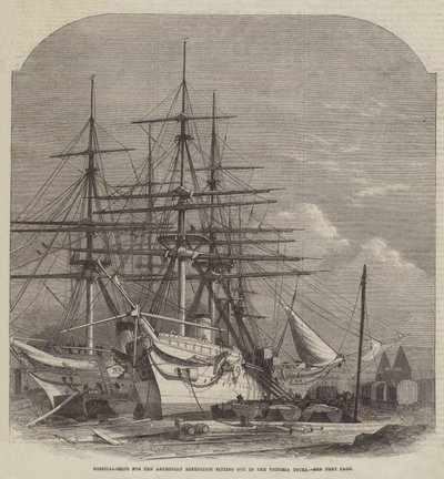 Sykehus-skip for Abessinier-ekspedisjonen innredning i Victoria Docks av Edwin Weedon