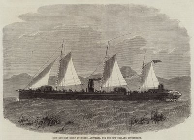 Iron Gun-Boat bygget i Sydney, Australia, for regjeringen i New Zealand av Edwin Weedon