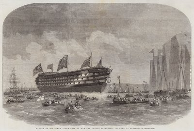 Lansering av HM Screw Steam Ship of War the Royal Sovereign, 131 Guns, i Portsmouth av Edwin Weedon
