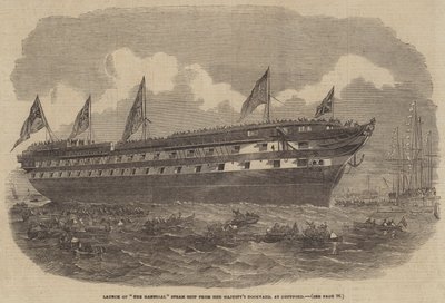Lansering av Hannibal Steam Ship fra Majesty