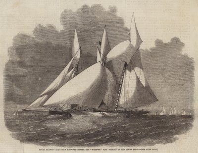Royal Thames Yacht Club Schooner Match, Wildfire og Vestal in the Lower Hope av Edwin Weedon