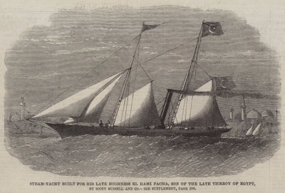 Steam-Yacht bygget for hans avdøde høyhet El Hami Pacha, sønn av avdøde visekonge i Egypt, av Scott Russell and Company av Edwin Weedon