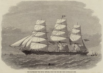 Clipper-Ship the Royal Edward, bygget for Røde Kors Australian Line av Edwin Weedon