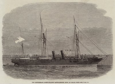 Den konfødererte skruedamperen Rappahannock ligger ved Calais Pier av Edwin Weedon