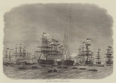 The Fleet of Ironclads ved Portland Harbor av Edwin Weedon