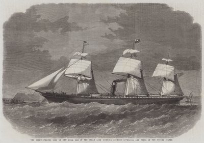 Screw-Steamer City of New York, en av Inman Line som går mellom Liverpool og havner i USA av Edwin Weedon