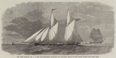 West Hartley No 1, en ny flatbunnet skonner for kullhandelen i New South Wales av Edwin Weedon