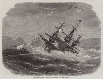 Vraket av HMS Orpheus på Manukau Bar, New Zealand av Edwin Weedon
