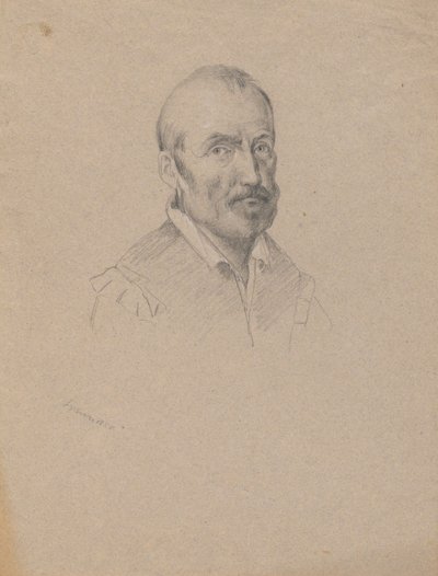 Portrait of a Man, skisse for Signering av Compact i Cabin of the Mayflower av Edwin White