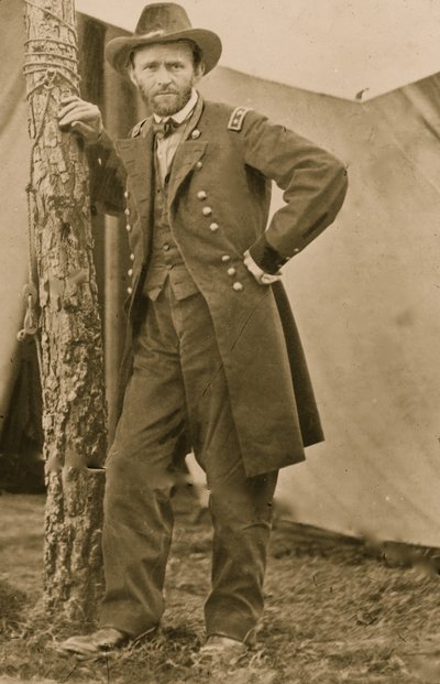 General US Grant ved sitt hovedkvarter i Cold Harbor, Virginia, 1863 (bilde) av Egbert Guy Fowx