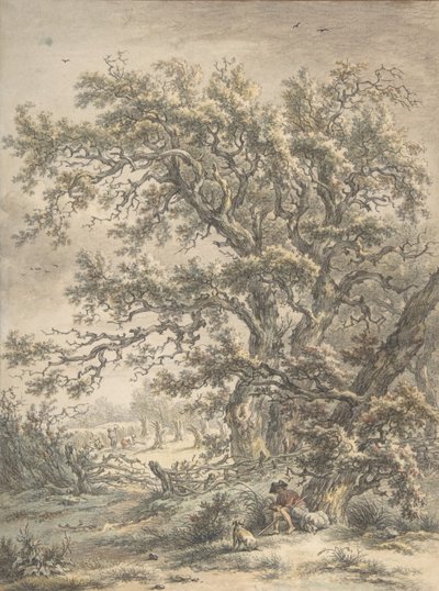 En mann som hviler under et tre, n.d. av Egbert van Drielst