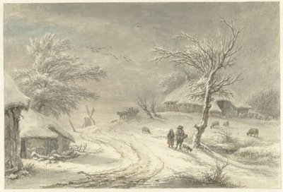 Vinterutsikt i Exloo, Drenthe av Egbert van Drielst